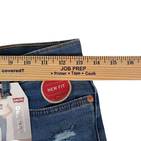 Levi's Girls Size 12R Blue Solid Low Pro Straight Cut Jeans Mid Rise NWT - Picture 3 of 14